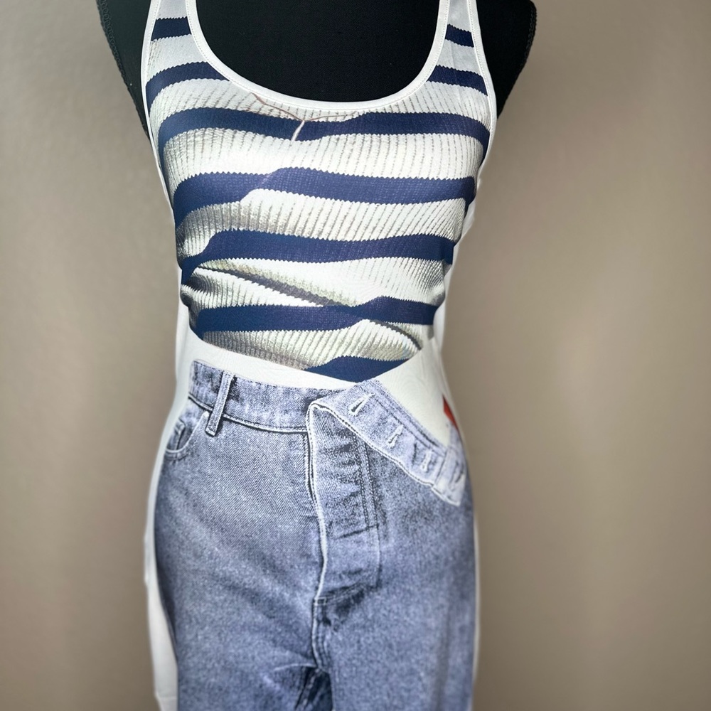 Women' Denim Print Bodycon Maxi Dress